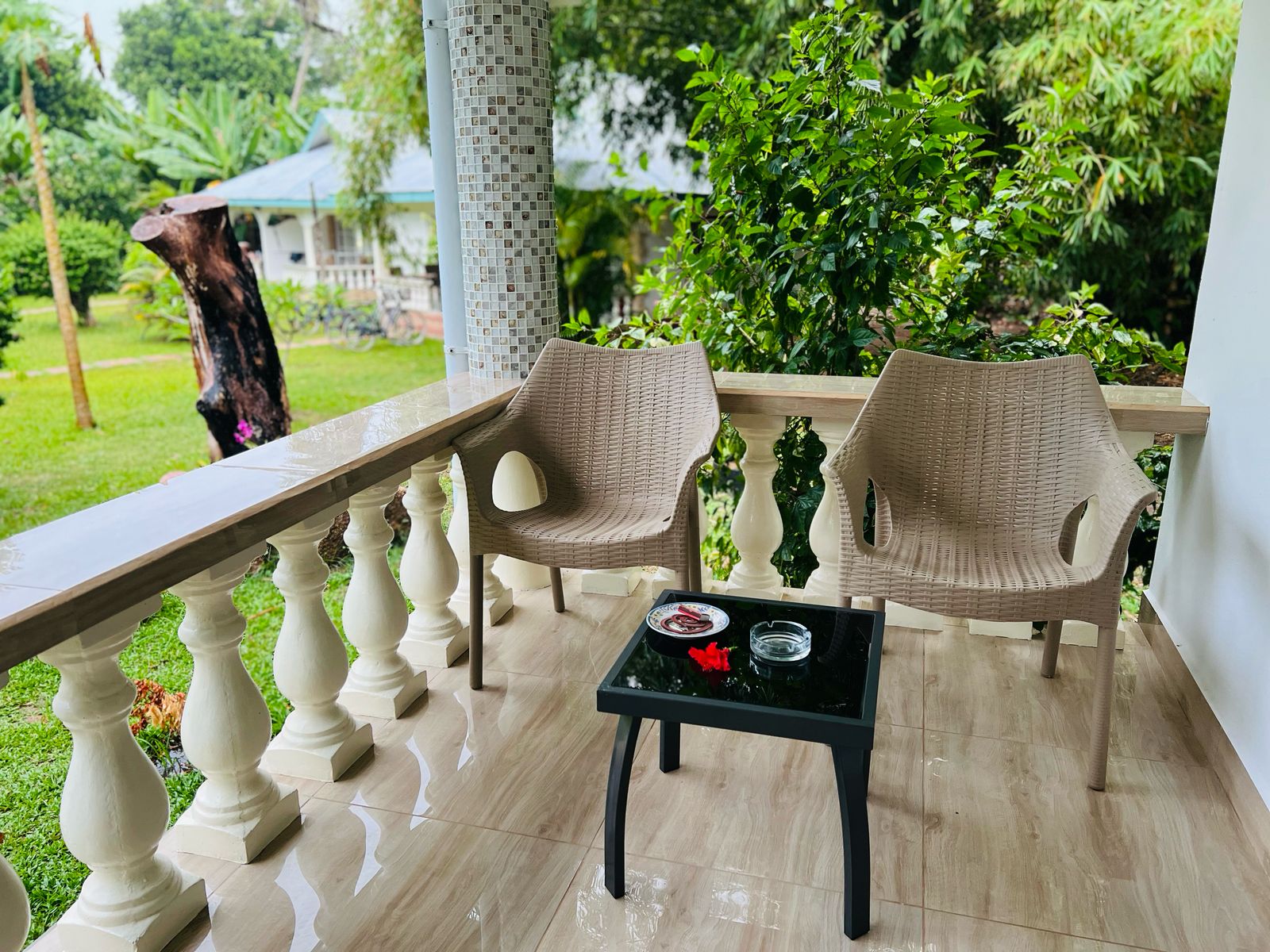 Veranda Chalet Bamboo Vert
